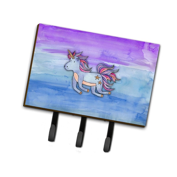 Carolines Treasures Blue Unicorn Watercolor Leash or Key Holder BB7433TH68 - main